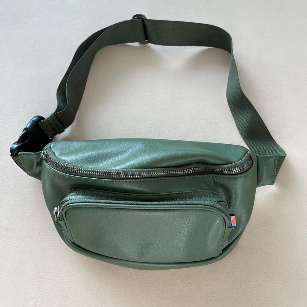 Kibou Vegan Leather Diaper Bag - Olive